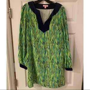 Lilly Pulitzer blue/green long sleeve dress